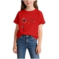 thumbnail image 1 of WRKEKC Girls T-Shirts Kids Print Round Neck Short Sleeve Casual Cotton Tee for Daily Wear 2-14 Years, 1 of 5