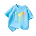 thumbnail image 1 of WRKEKC Girls T-Shirts, Summer Tops for Girls, Boys' and Girls' Summer Trendy Printed Round Neck Comfortable Loose Short Sleeve Blouse, 1 of 7