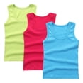 thumbnail image 1 of WRKEKC Girls Tank Tops Solid Color Camisole Sleeveless Inner Wear Soft Breathable 3 Pack for 2-14 Years, 1 of 3