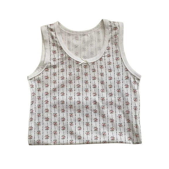 WRKEKC Girls Tank Tops, Tank Tops for Toddler Girls, Boys and Girls Summer Striped Printe Sleeveless Waistcoat Breathable Tank Top