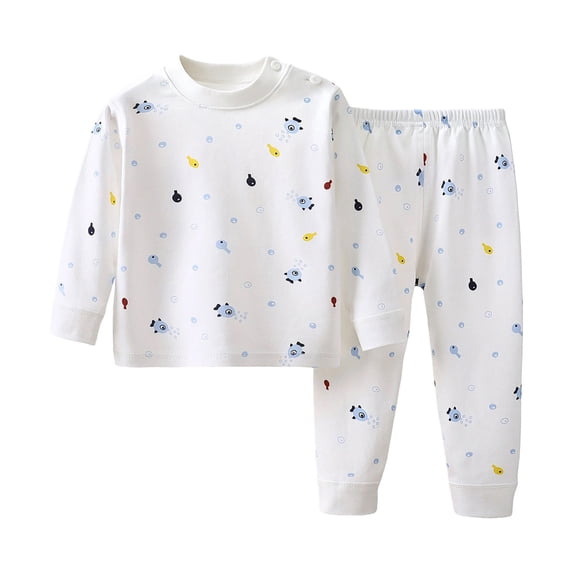 WRKEKC Girls Thermal Underwear Set Cartoon Print Mock Neck Soft Cotton Long Sleeve Top Pants Two Piece 6 Months-7 Years