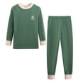 thumbnail image 1 of WRKEKC Girls Thermal Underwear Set Long Sleeve Crewneck Thick Warm Cozy Top and Soft Pants Sleepwear 2 Piece for 2-17 Years, 1 of 2