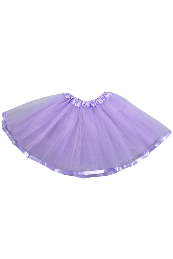 Girls Tutu Skirt Elastic Waist Layered Fluffy Soft Tulle Ballet Dance Practice Costume Toddler Daily Wear 1-6 Years