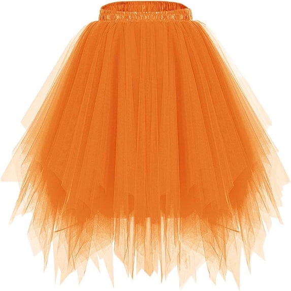 WRKEKC Girls Tutu Skirt Elastic Waist Solid Color Lightweight Soft Tulle Layered Princess Ballet Dance Daily Wear 4-14 Years