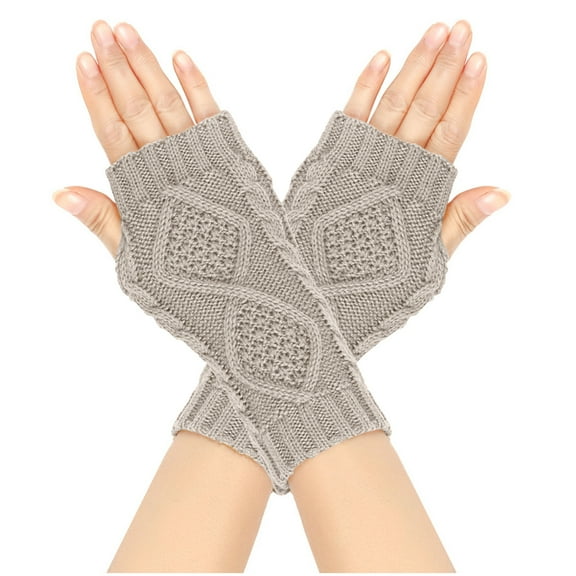 WRKEKC Gloves for Women Heart Hollow Knitted Unisex Fingerless Gloves with Wrist Warmth for Fall and Winter Cold Weather
