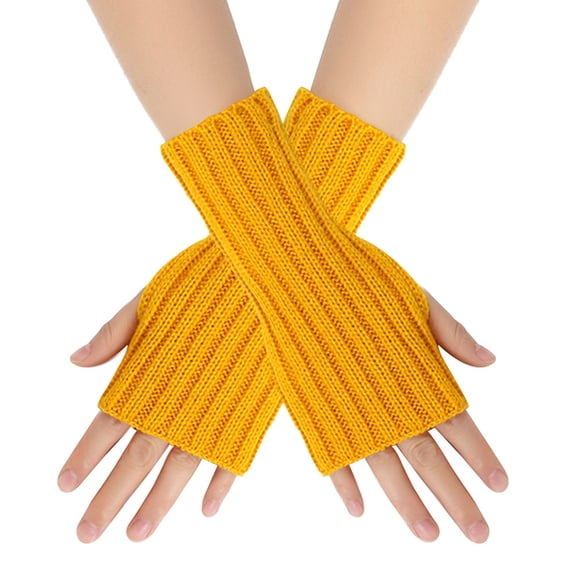 WRKEKC Gloves for Women Knitted Fingerless Gloves with Long Arm Sleeves Solid Color Warm Gloves for Fall Indoor and Outdoor