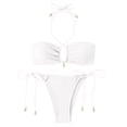 thumbnail image 1 of WRKEKC High Waist Bikini Sets for Women Drawstring Adjustable Push Up 2 Piece Swimsuit with Removable Cups Summer Beach Modest, 1 of 8