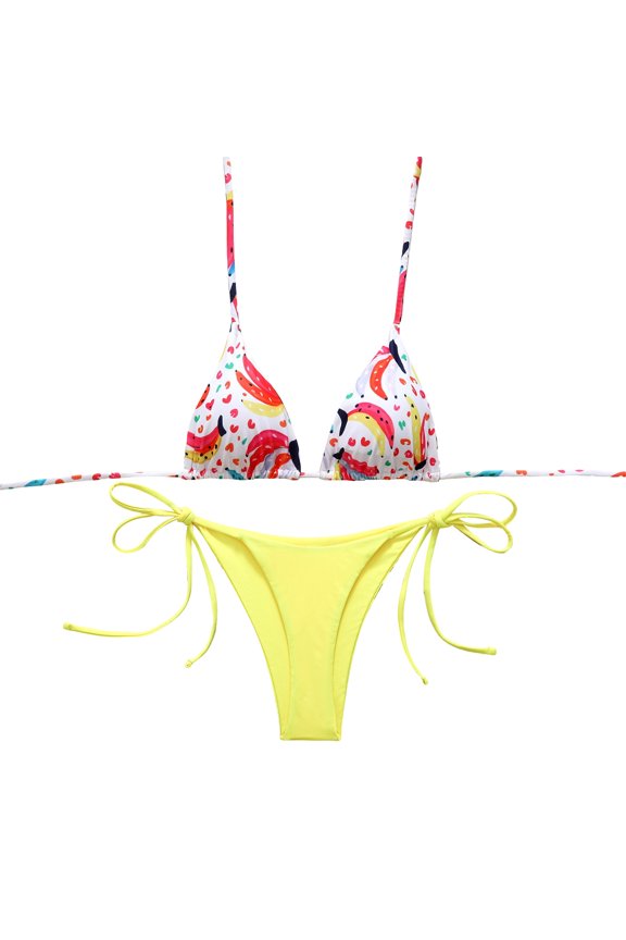 High Waist Bikini Sets for Women Drawstring Adjustable Push Up 2 Piece Swimsuit with Removable Cups Summer Beach Modest