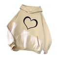 thumbnail image 1 of WRKEKC Hoodies for Women Long Sleeve Hoodie with Pockets Heart Printed Pullover Sweatshirt for Women Fall Casual Wear Trendy Top, 1 of 4