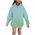 thumbnail image 1 of WRKEKC Hoodies for Girls Casual Striped Print Pullover Hoodie with Kangaroo Pocket Soft Warm Cozy Thickened Long Sleeve for Fall Winter 3-14 Years, 1 of 5