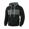 thumbnail image 1 of WRKEKC Hoodies for Men Color Block Long Sleeve Quarter Zip Waffle Knit Hooded Sweatshirt for Fall Winter Trendy Casual & Streetwear Looks, 1 of 9