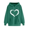 thumbnail image 1 of WRKEKC Hoodies for Women Heart Print Long Sleeve Hooded Drawstring Pullover Sweatshirt Top for Women Casual Wear, 1 of 5