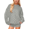 thumbnail image 1 of WRKEKC Hoodies for Women Polka Dot Printed Long Sleeve Pocketed Casual Hooded Sweatshirt for Women Stylish Everyday Wear Trendy Hoodie, 1 of 4