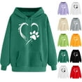 thumbnail image 1 of WRKEKC Hoodies for Women Classic Print Long Sleeve Hooded Sweatshirt Casual Daily Wear Pullover Top for Women, 1 of 5