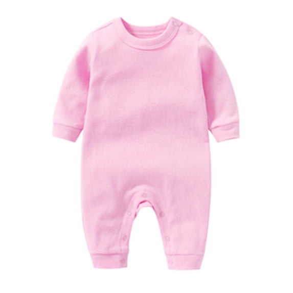 WRKEKC Infant Boys and Girls Romper Solid Color Round Neck Long Sleeve Thickened Snug Fitting Warm Stretchy Long-Lasting Fall Winter OutFitting for 3-18 Months