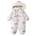 thumbnail image 1 of WRKEKC Infant Camouflage Snowsuit Romper Hooded Faux Fur Windproof Waterproof Thickened Warm Snug Fitting Fall Winter OutFitting for Boys and Girls 1-5 Years, 1 of 9