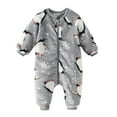 thumbnail image 1 of WRKEKC Infant Fleece Romper Print Zipper Front Thickened Warm Snug Comfortable Fitting Fall Winter Jumpsuit for Boys and Girls 0 Months-3 Years, 1 of 9