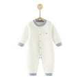 thumbnail image 1 of WRKEKC Infant Quilted Romper Pattern Crew Neck Snap Buttons Thickened Warm Snug Fitting Fall Winter OutFitting for Boys and Girls 3-24 Months, 1 of 6