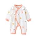 thumbnail image 1 of WRKEKC Infant Wrap-Front Romper Print Contrast Tie Closure Thickened Warm Snug Comfortable Fitting Fall Winter Jumpsuit for Boys and Girls 0-9 Months, 1 of 3