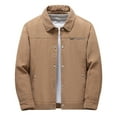 thumbnail image 1 of WRKEKC Jacket Men Solid Color Long Sleeve Turndown Collar Zip Up Cardigan Corduroy Thickened Sherpa Lined Jacket Outerwear, 1 of 9