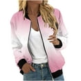 thumbnail image 1 of WRKEKC Jacket for Women Fashion Gradient Printed Pocketed Zipper Jacket Top Outerwear for Women Daily Wear Trendy Spring Fall Outfits, 1 of 5
