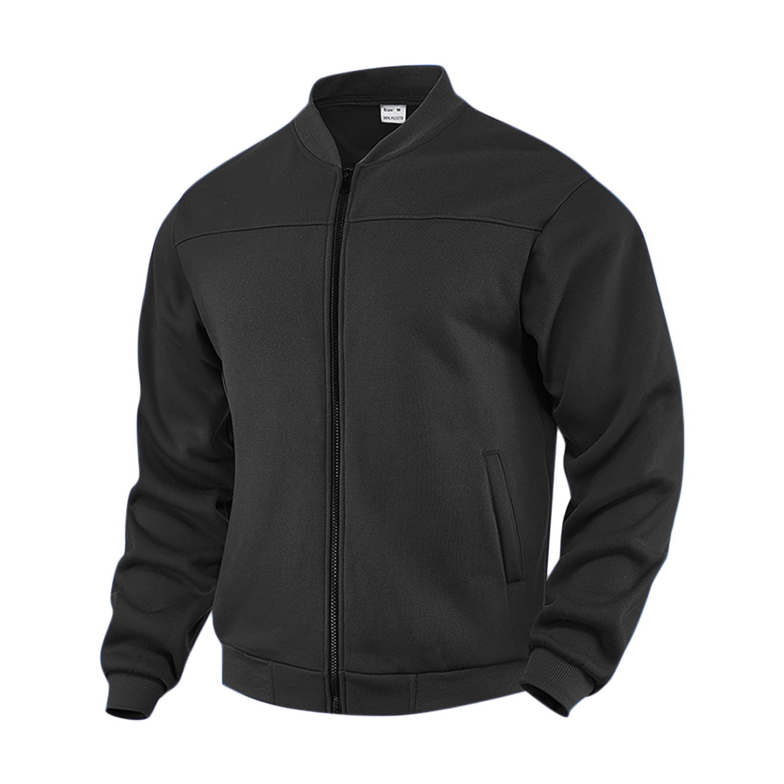 WRKEKC Jackets for Men No Hood Solid Color Zipper Loose Fitting Pocket ...
