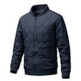 thumbnail image 1 of WRKEKC Jackets for Men No Hood Stand Collar Quilted Jacket with Zipper Long Sleeve Casual Outerwear Fall Winter Stylish for Men, 1 of 4