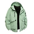 thumbnail image 1 of WRKEKC Jackets for Men Solid Color Long Sleeve Hooded Workwear Jacket Water Resistant for Fall Winter Outdoor Hiking and Casual Daily Wear, 1 of 8