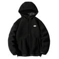 thumbnail image 1 of WRKEKC Jackets for Men Solid Color Long Sleeve Zip Up Hooded Jacket with Pockets Sherpa Lined for Warm Fall Winter Casual and Lounge Wear, 1 of 3