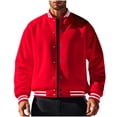thumbnail image 1 of WRKEKC Jackets for Men Winter Lightweight Zip Up Stand Collar Long Sleeve Solid Heavyweight Coat with Button Flap Pockets and Warm Lining, 1 of 5