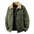 thumbnail image 1 of WRKEKC Jackets for Men Winter Solid Color Thick Corduroy Long Sleeve Jacket with Sherpa Lining for Warm Fall Winter Casual and Outdoor Wear, 1 of 9