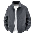 thumbnail image 1 of WRKEKC Jackets for Men Winter Stand Collar Raglan Long Sleeve Zip-Up Outerwear With Side Pockets for Everyday Casual Use, 1 of 9