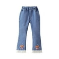 thumbnail image 1 of WRKEKC Jeans for Girls Spring Summer Denim Pants Flare Leg Wide Leg Casual Trousers for Girls 4-14 Years, 1 of 3