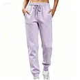 thumbnail image 1 of WRKEKC Jogger Pants for Women Elastic Drawstring Waist Cuffed Ankle Sweatpants Loose Fit Soft Casual Trousers with Side Pockets for Sports and Daily Wear, 1 of 5