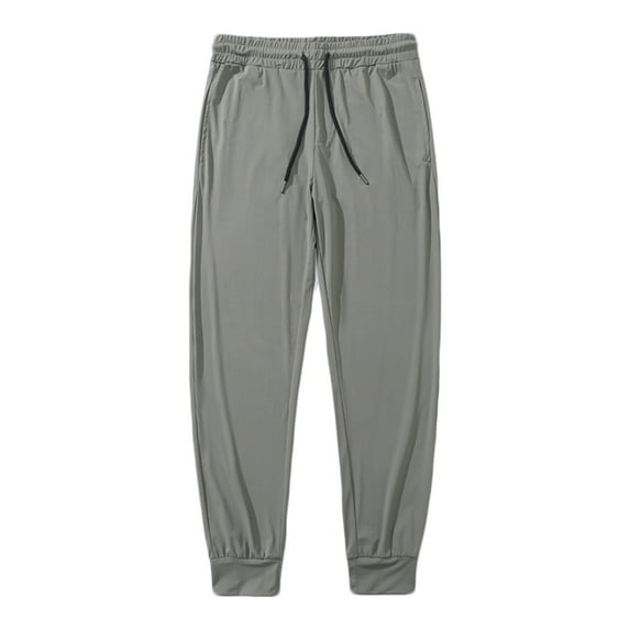 WRKEKC Joggers for Men Solid Color Drawstring Elastic Waist High Stretch Dry Cuffed Pants Comfortable Summer Sports Daily Lounge Trousers