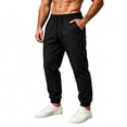 thumbnail image 1 of WRKEKC Joggers for Men Solid Mesh Quick Dry Drawstring Elastic Waist Cuffed Trousers Loose Casual Summer Breathable, 1 of 5