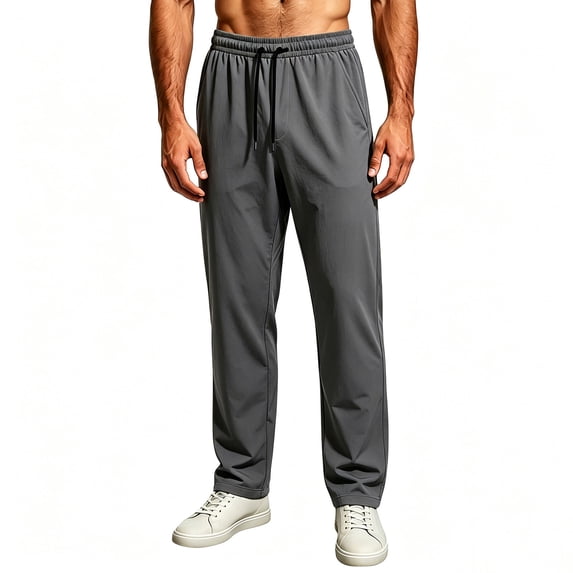 WRKEKC Joggers for Men Solid Mesh Quick Dry Drawstring Elastic Waist Straight Leg Trousers Loose Casual Summer Breathable