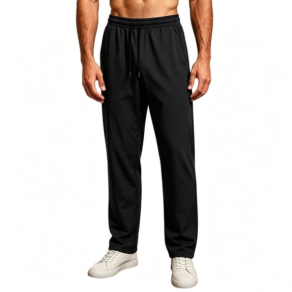 WRKEKC Joggers for Men Solid Mesh Quick Dry Drawstring Elastic Waist Straight Leg Trousers Loose Casual Summer Breathable