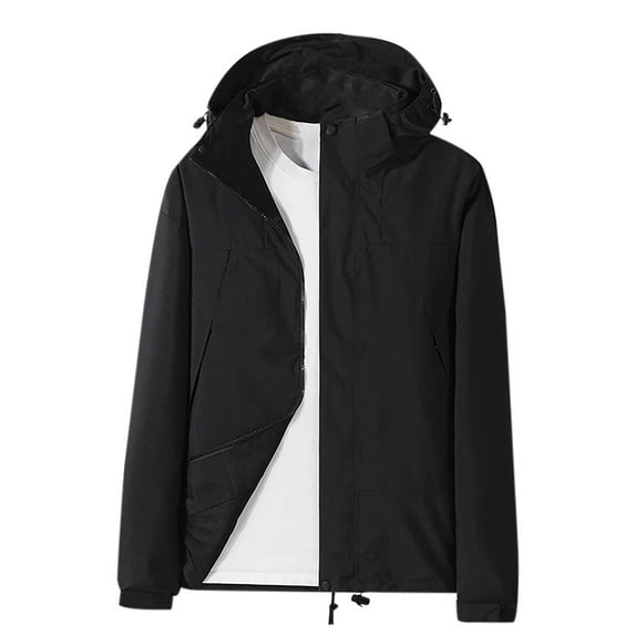 WRKEKC Kids Boy and Girls Waterproof Windproof Windbreaker Jacket School Uniform Style Color-Block Hoodie Long Sleeve Solid Color Fall Winter Outerwear for 6-16 Years