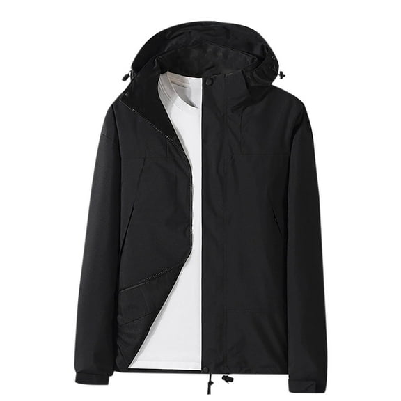 WRKEKC Kids Boy and Girls Waterproof Windproof Windbreaker Jacket School Uniform Style Color-Block Hoodie Long Sleeve Solid Color Fall Winter Outerwear for 6-16 Years