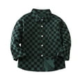 thumbnail image 1 of WRKEKC Kids Boy and Girls Checkered Print Shirt Button-Front Long Sleeve Collared Casual Top for 1-7 Years Fall Winter Wear, 1 of 8