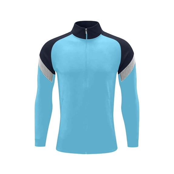WRKEKC Kids Jacket Soccer Jersey Style Long Sleeve Full Zip Training Top with Contrast Panels for 3-10 Years