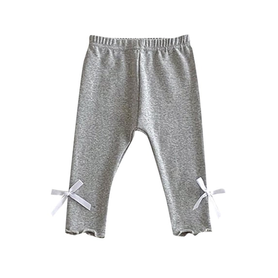 WRKEKC Kids Leggings Bow Tie Print Base Layer Versatile Outerwear Casual Stretch Lace Pants for Boys and Girls 6 Months - 4 Years Fall Wear Long Pants