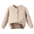 thumbnail image 1 of WRKEKC Kids Puffer Jacket Casual Quilted Button Front Thickened Warm Cotton Coat Long Sleeve Lightweight Yet Cozy Daily Wear Outerwear for 4 - 6 Years, 1 of 4