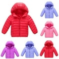 thumbnail image 1 of WRKEKC Kids Puffer Jacket Solid Color Hooded Quilted Thickened Jacket for Girls and Boys 1-16 Years Warm Cozy Casual Outerwear Fall Winter Jackets, 1 of 3