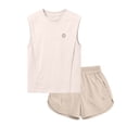 thumbnail image 1 of WRKEKC Kids Summer Outfits Printed Round Neck Short Sleeve T Shirt and Casual Shorts Sport Set for 0-9 Years, 1 of 8