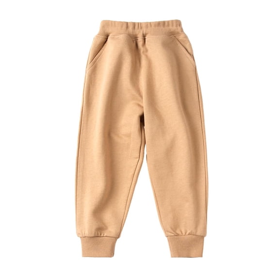 WRKEKC Kids Sweatpants Print Elastic Waist Ribbed Cuffed Hem Loose Fitting Thickened Warm Brushed Interior Soft Stretchy Long-Lasting Comfy Fall Winter Pants for 1-13 Years