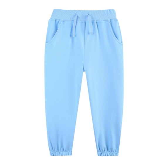 WRKEKC Kids Sweatpants Solid Color Drawstring Sweatpants for Boys and Girls 2-7 Years Fall Winter Casual Athletic Long Pants for Everyday Wear