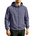 thumbnail image 1 of WRKEKC Lightweight Hooded Windbreaker for Men Quick Dry Zip-Up Casual Outerwear with Elastic Cuffs for Everyday Outdoor Activities, 1 of 9