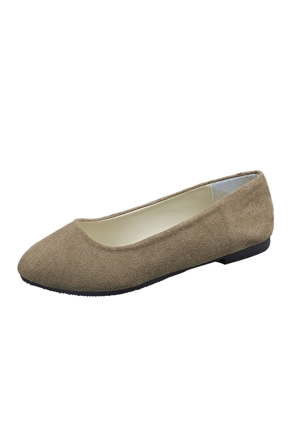 Loafers for Women Bean Shoes Solid Round Toe Closed Toe Back Covered Flat Sole Soft Sole Shoes for Ladies